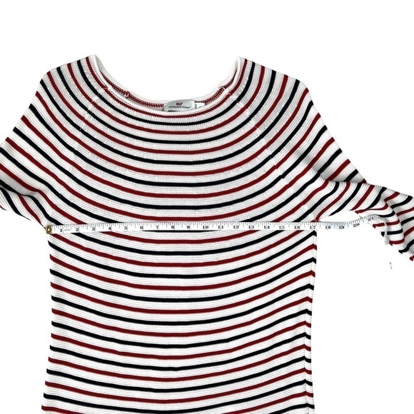 Vineyard Vines Coastal Red White Blue Stripe Boatneck Pull On Knit Sweater Small - Picture 10 of 12